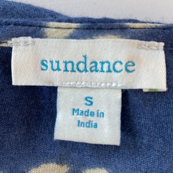 Sundance Joy In Beauty Floral Embroidery Tie Dye Print Tassel Tie Balloon Sleeve - Picture 9 of 16